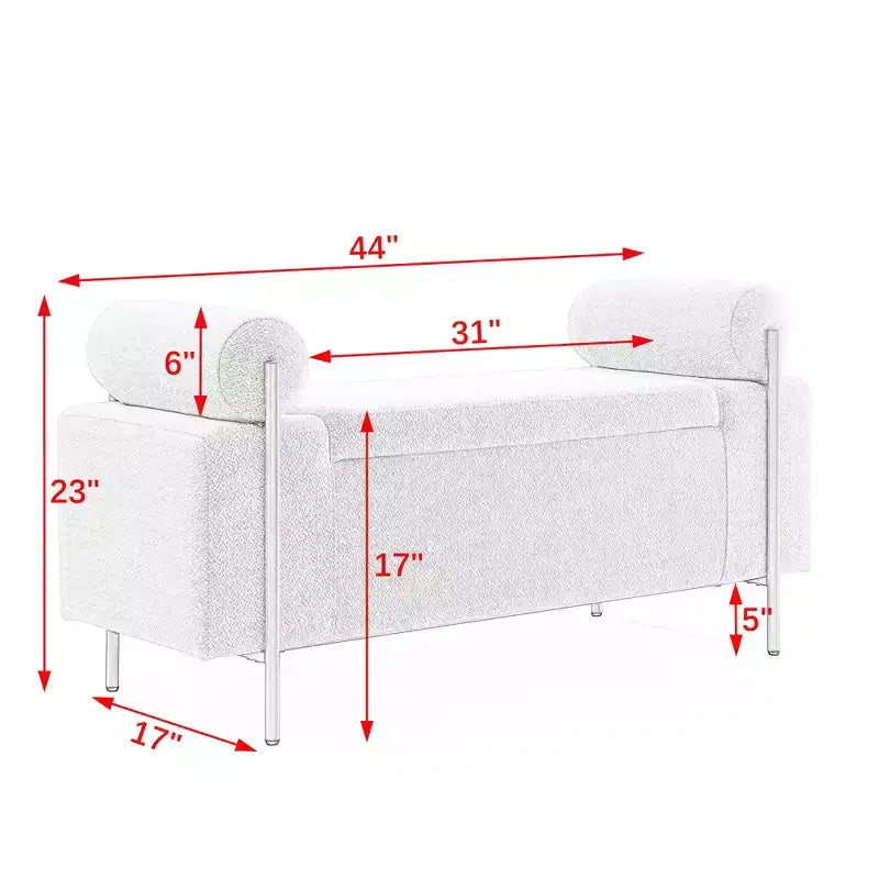 Banc de rangement élégant et capitonné