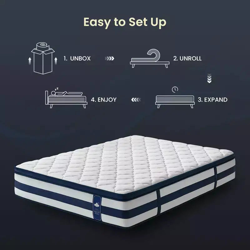 Matelas hybride à ressorts en mousse à mémoire de forme au gel de 30,5 cm