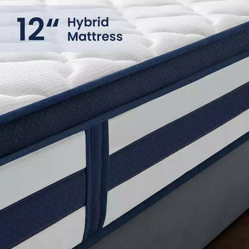 Matelas hybride à ressorts en mousse à mémoire de forme au gel de 30,5 cm