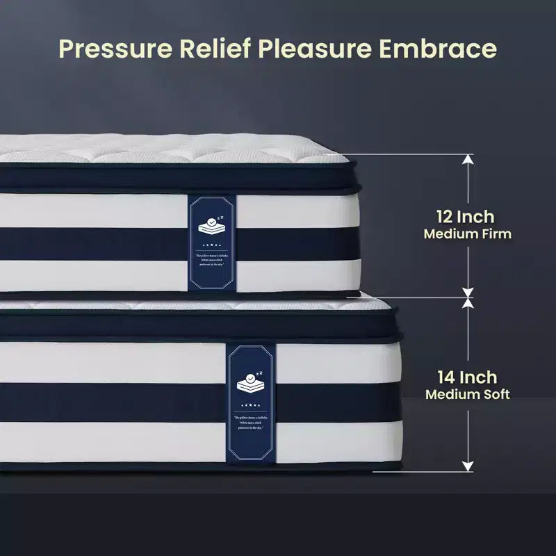 Matelas hybride à ressorts en mousse à mémoire de forme au gel de 30,5 cm
