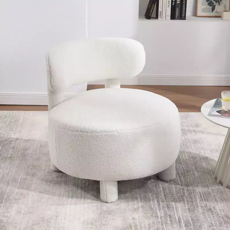 TUYOHW Armless Accent Chair,Curved Wingback Slipper Chair with Solid Wood Legs,13 Plush Cushion Side Chair for Living Room,Bedroom,Vanity