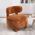 Fauteuil d'appoint sans accoudoirs, chaise crapaud à dossier incurvé avec pieds en bois massif, chaise d'appoint de 13 coussins moelleux pour salon, chambre à coucher, coiffeuse