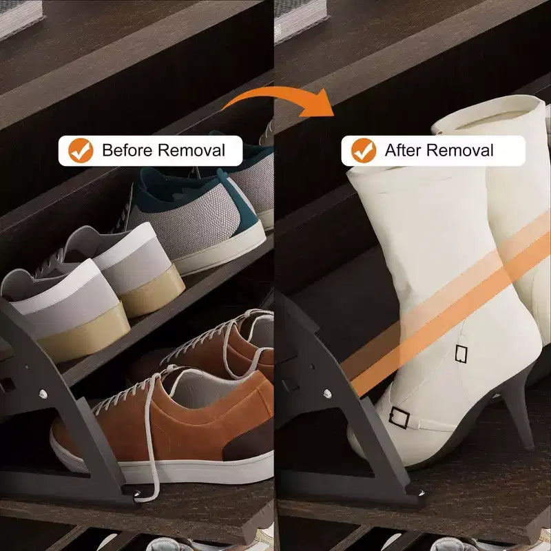 Meuble à chaussures avec 2 tiroirs basculants, meuble à chaussures en bois cannelé dissimulé avec étagère réglable, meuble de rangement à chaussures autoportant pour entrée ou couloir