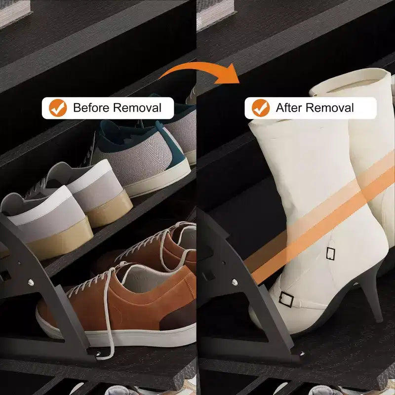 Meuble à chaussures avec 2 tiroirs basculants, meuble à chaussures en bois cannelé dissimulé avec étagère réglable, meuble de rangement à chaussures autoportant pour entrée ou couloir