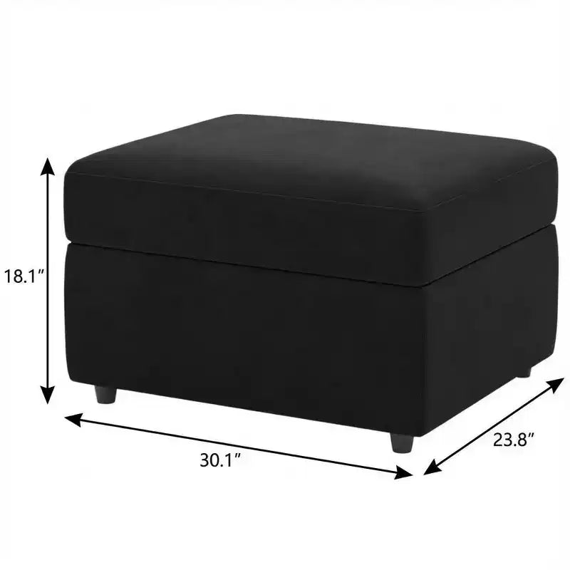 Banc de rangement en velours