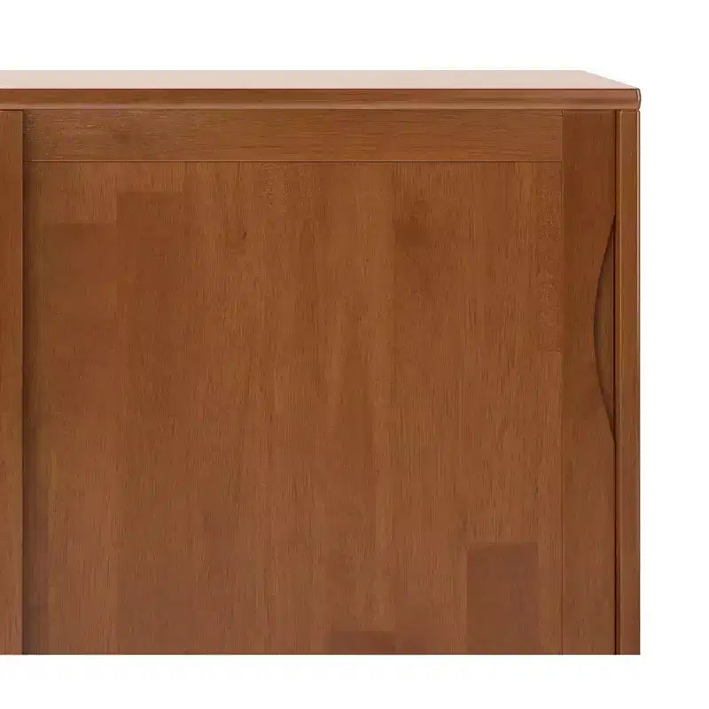 Buffet bas Mid-Century Modern en bois massif de 122 cm de large