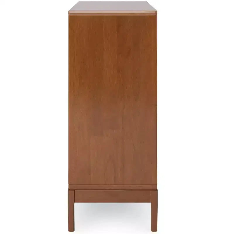 Buffet bas Mid-Century Modern en bois massif de 122 cm de large