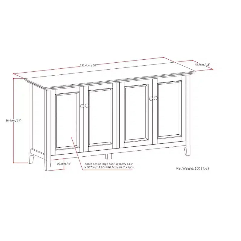 Armoire de rangement à 4 portes
