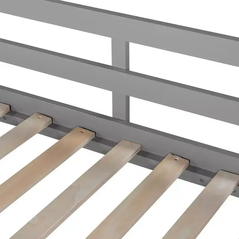 Lit mezzanine moderne en bois, une place, avec échelle inclinée