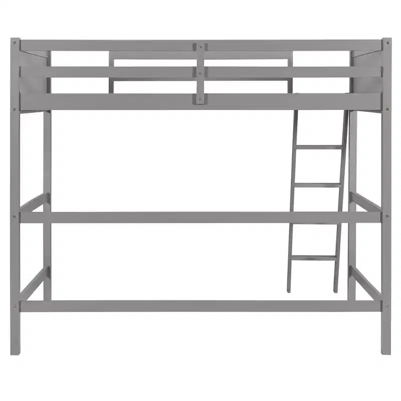 Lit mezzanine moderne en bois, une place, avec échelle inclinée