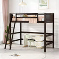 Luxystar Twin Size Modern Wooden Loft Bed with Slanted Ladder