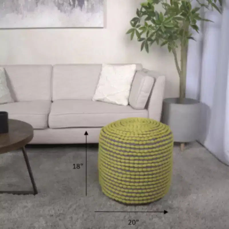 Pouf cylindrique fait main avec revêtement en tissu imperméable, repose-pieds capitonné, petit pouf pour salon, chambre à coucher