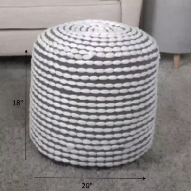 Pouf cylindrique fait main avec revêtement en tissu imperméable, repose-pieds capitonné, petit pouf pour salon, chambre à coucher