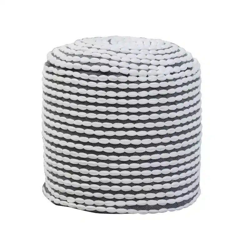 Pouf cylindrique fait main avec revêtement en tissu imperméable, repose-pieds capitonné, petit pouf pour salon, chambre à coucher