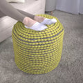 Pouf cylindrique fait main avec revêtement en tissu imperméable, repose-pieds capitonné, petit pouf pour salon, chambre à coucher