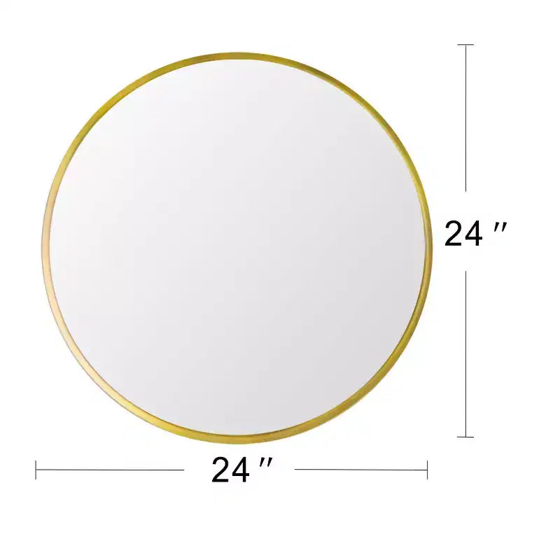 Miroir rond mural avec cadre en aluminium brossé Grand miroir circulaire pour mur, miroir de salle de bain rond
