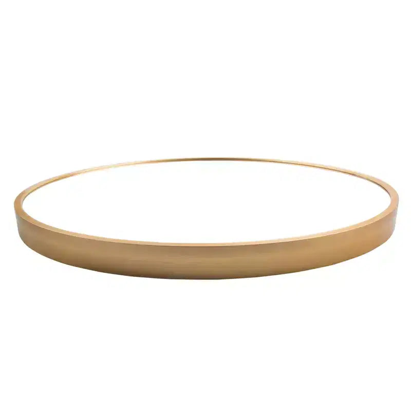 Miroir rond mural avec cadre en aluminium brossé Grand miroir circulaire pour mur, miroir de salle de bain rond