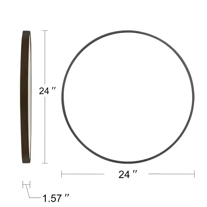 Miroir rond mural avec cadre en aluminium brossé Grand miroir circulaire pour mur, miroir de salle de bain rond