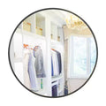 Wall Mounted Round Mirror with Brushed Aluminum Frame Large Circle Mirror For Wall, Circle Bathroom Mirror - Panipeachy