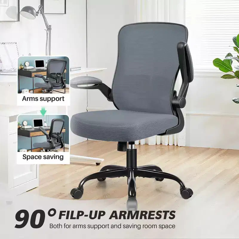 Chaise de bureau ergonomique, support lombaire réglable, tissu en maille respirant, durable et fiable