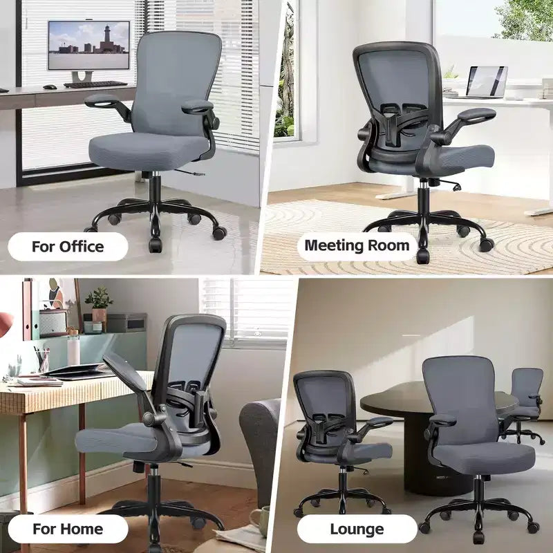 Chaise de bureau ergonomique, support lombaire réglable, tissu en maille respirant, durable et fiable