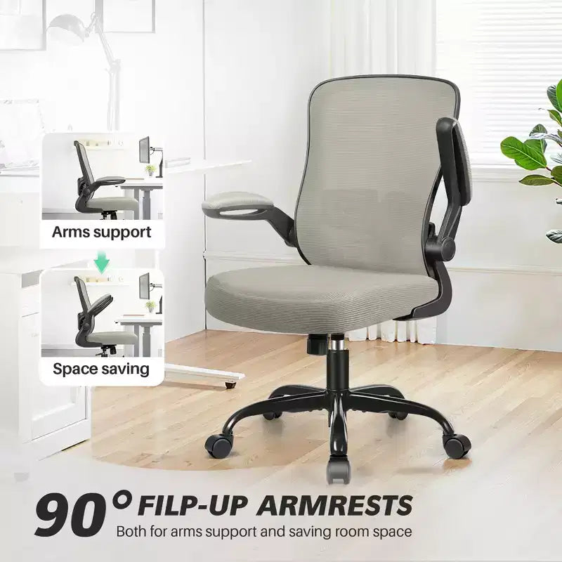Chaise de bureau ergonomique, support lombaire réglable, tissu en maille respirant, durable et fiable