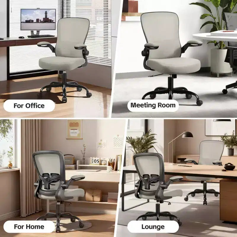 Chaise de bureau ergonomique, support lombaire réglable, tissu en maille respirant, durable et fiable