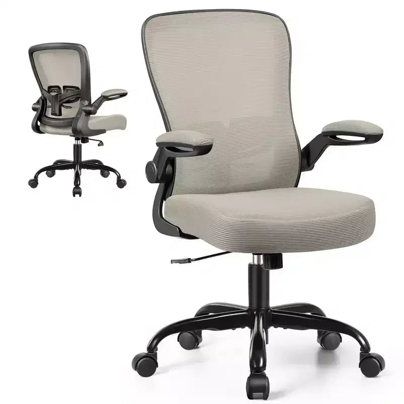 Chaise de bureau ergonomique, support lombaire réglable, tissu en maille respirant, durable et fiable