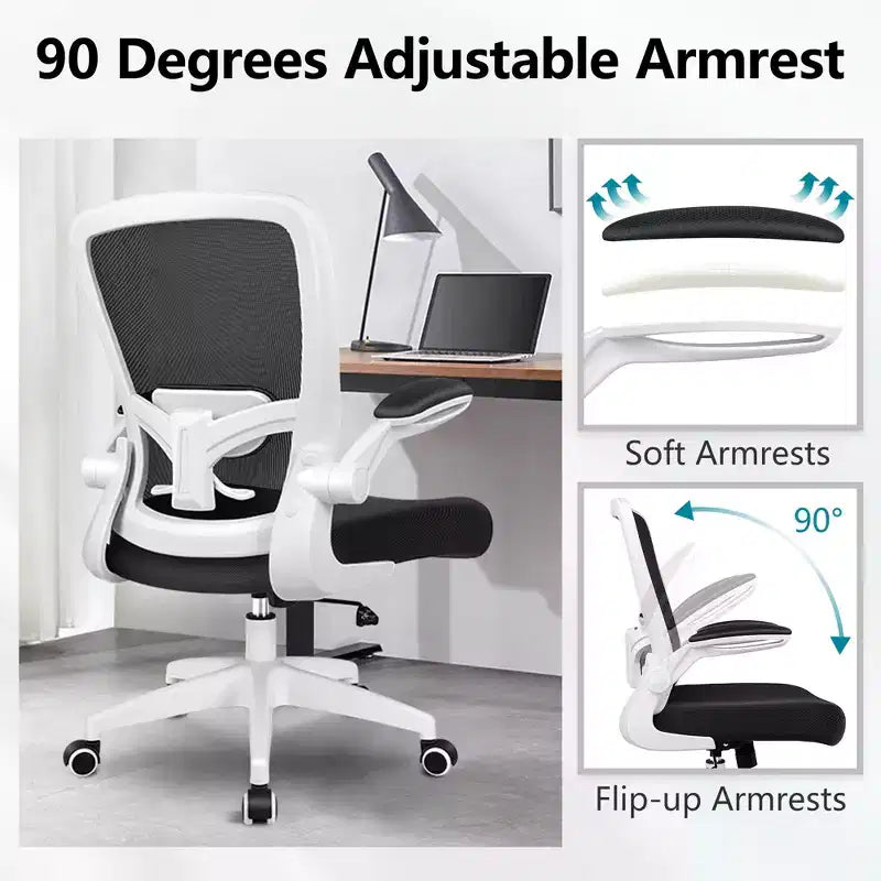 Chaise de bureau ergonomique, support lombaire réglable, tissu en maille respirant, durable et fiable