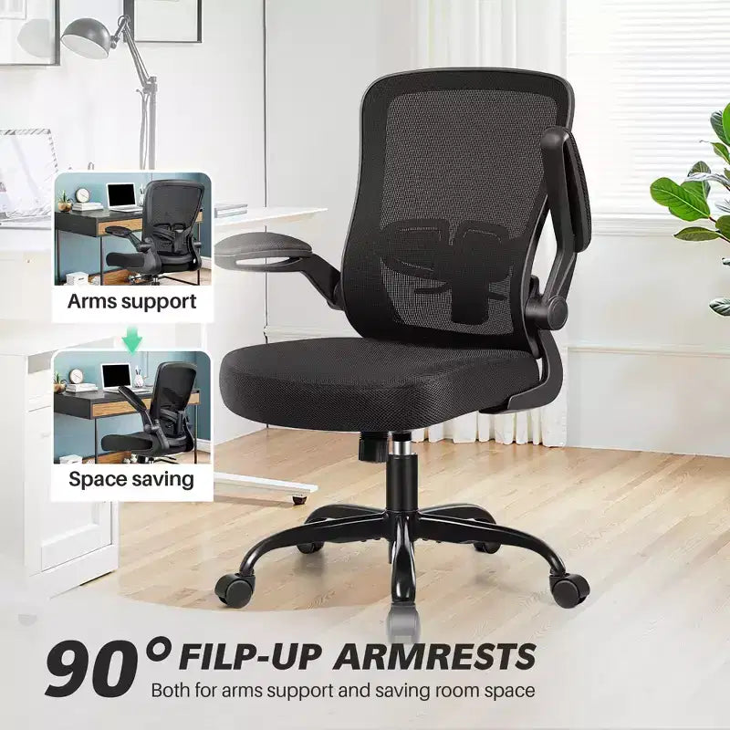 Chaise de bureau ergonomique, support lombaire réglable, tissu en maille respirant, durable et fiable