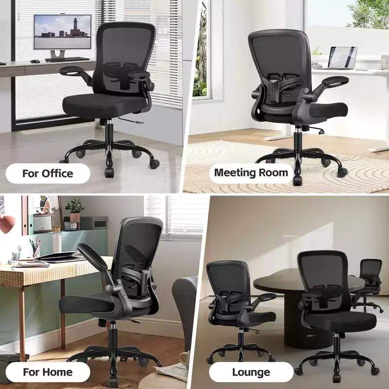 Chaise de bureau ergonomique, support lombaire réglable, tissu en maille respirant, durable et fiable