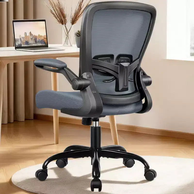 Chaise de bureau ergonomique, support lombaire réglable, tissu en maille respirant, durable et fiable