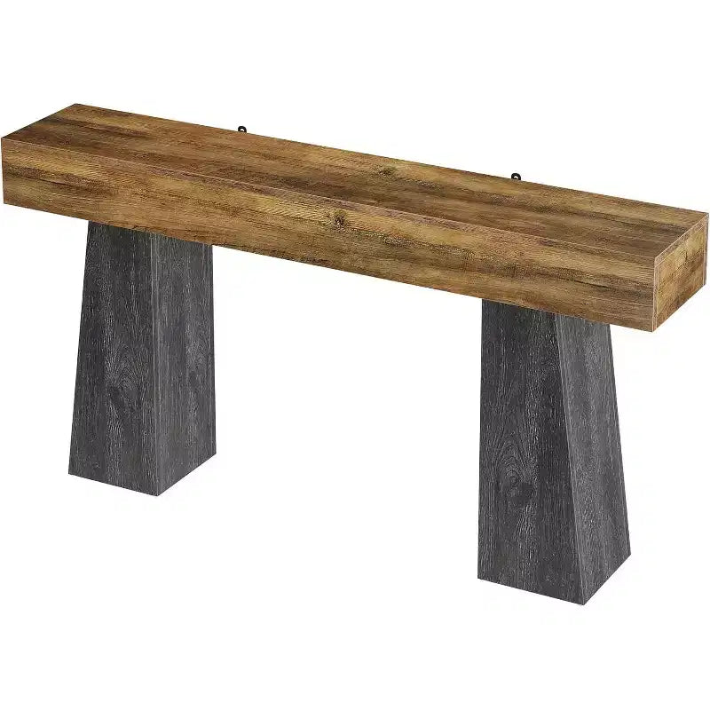 Table d'entrée de ferme de 160 cm, longue table console en bois pour canapé avec